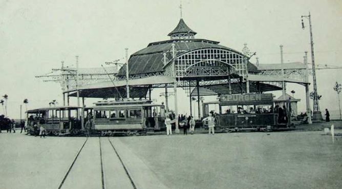 Tranvias de Valencia , Paseo de Poniente , año 1920, Postal Comercial , Fondo Juan Peris Torner