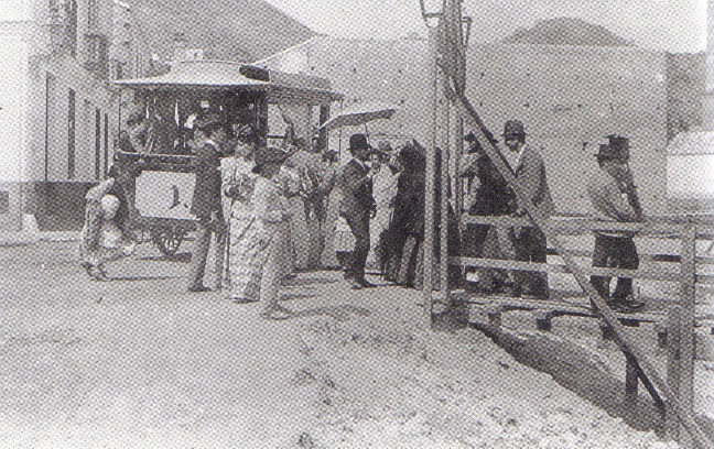 Tranvía de Mulas en La Malagueta, c. finales S. XIX, archivo Temboury, foto Martinez Enrique