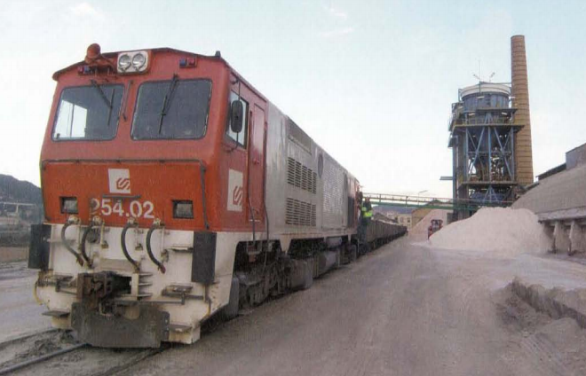Tren de Potasa en la via de Suria. Archivo Via Libre