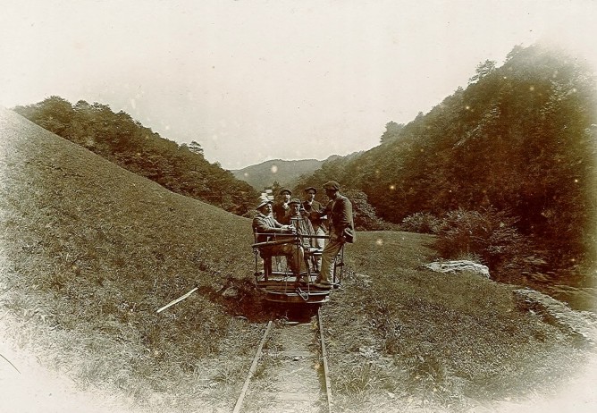 Tren minero de Artikutxa, viaje de inspeccion facultativa, Fondo Archivo Municipal de San Sebastian