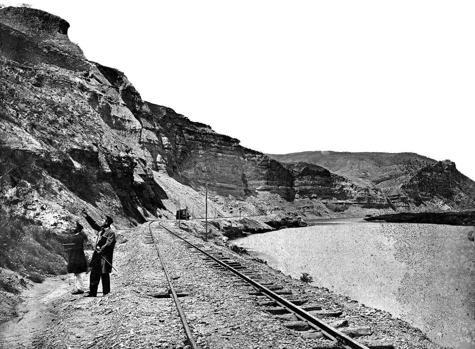 Tudela a Bilbao, la linea junto al Rio Ebro, foto Jean Laurent , Patrimonio Historico, Ministerio de Cultura