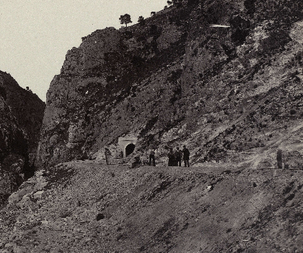 Tunel de Los Almadenes , linea de Cartagena a Albacete, año 1967, Foto José Martinez Sanchez, Archivo BNE