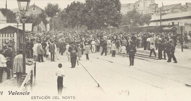 Valencia , Estación del Norte, Biblioteca Valenciana, Postal comercial