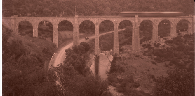 Viaducto de Arguijas , o del Puentarrón , sobre el Ega. 6 de octubre de 1931