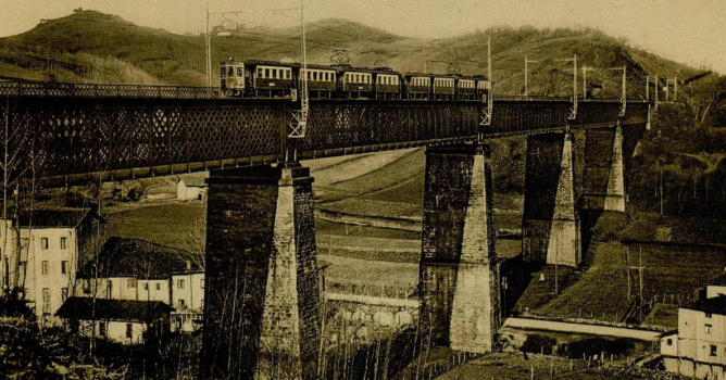 Viaducto de Hormaiztegui , año 1930, Archivo Guia Norte