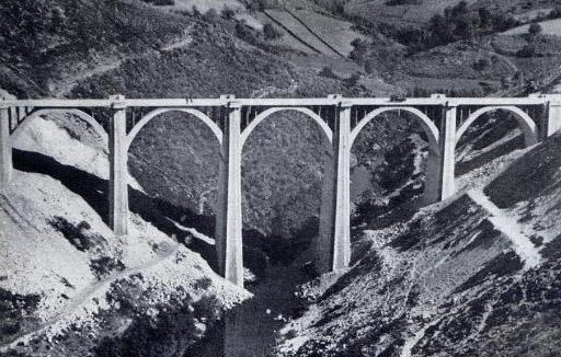Línea de Zamora á la Coruña, viaducto de Arnoya, album MZOV