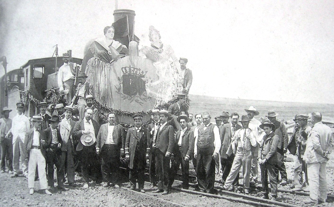 Inauguracion de la linea Caminreal a Zaragoza, fotografo desconocido, Fondo Santiago Parra