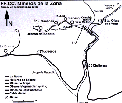 Plano de ferrocarriles de la zona