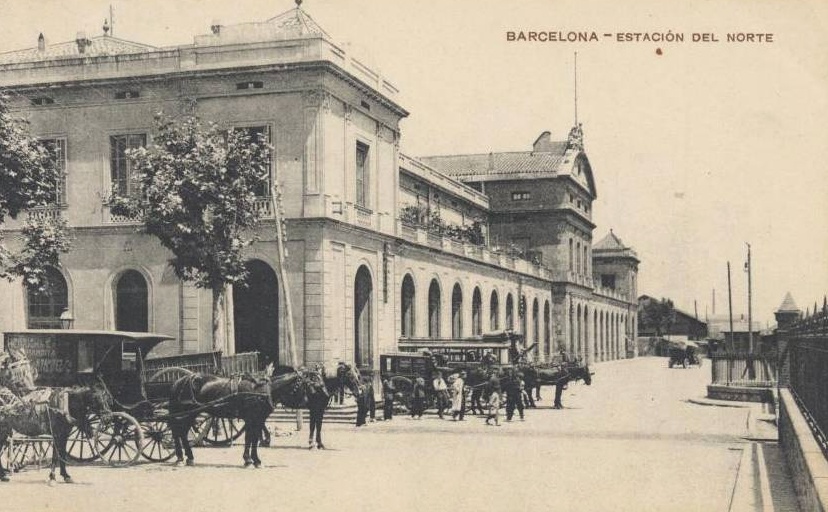 Estacion del Norte en Barcelona , Postal comercial cedida por Juan Manero