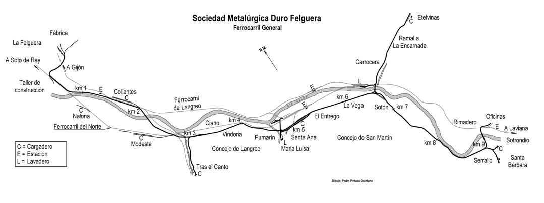 Linea general del ferrocarril, dibujo Pedro Pintado Quintana