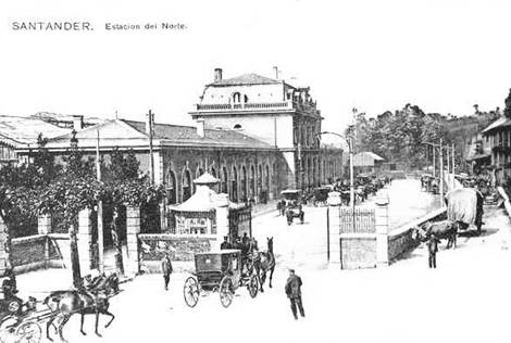 Estacion de Santander- Postal Comercial, Fondo: Miguel Diago Arcusa