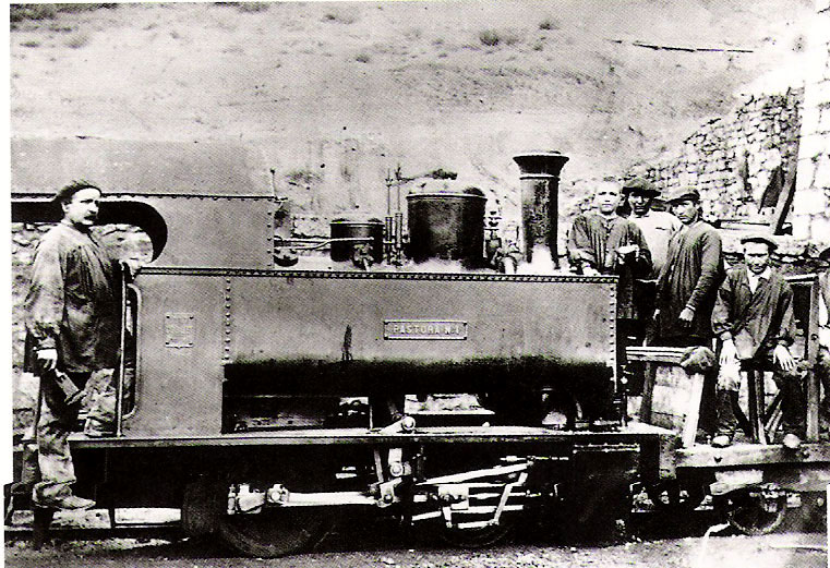 Locomotora Couillet nº 1 en Hulleras de Ciñera, 