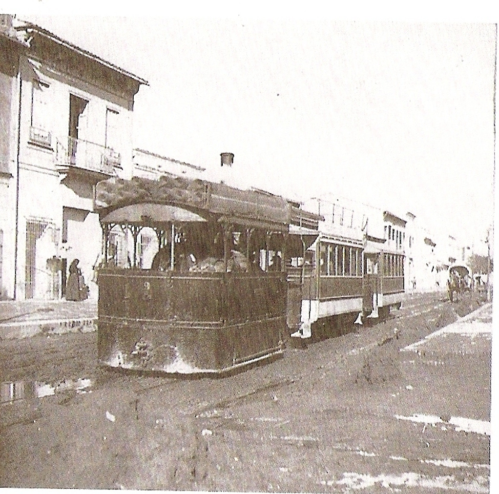 Tranvia Valencia al Grao c. 1890 , foto Bernardo Villaba, fondo Archivo Diaz Prosper