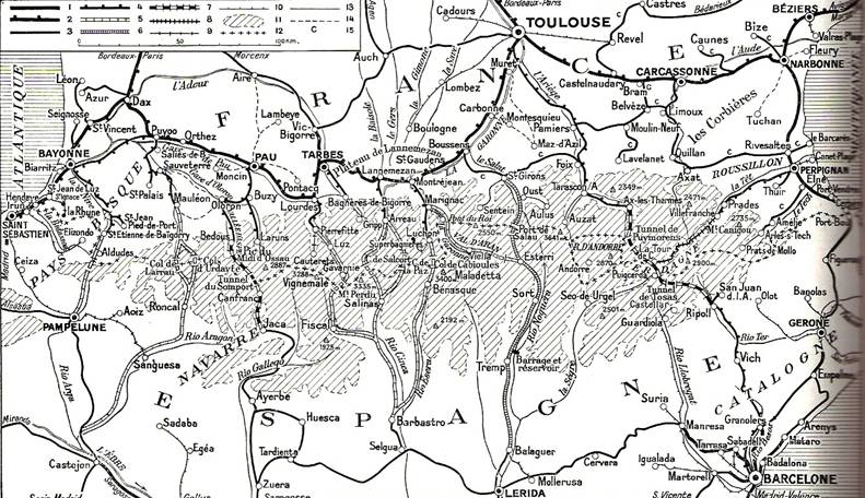 Plano der los ferrocarriles Transpirenaicos