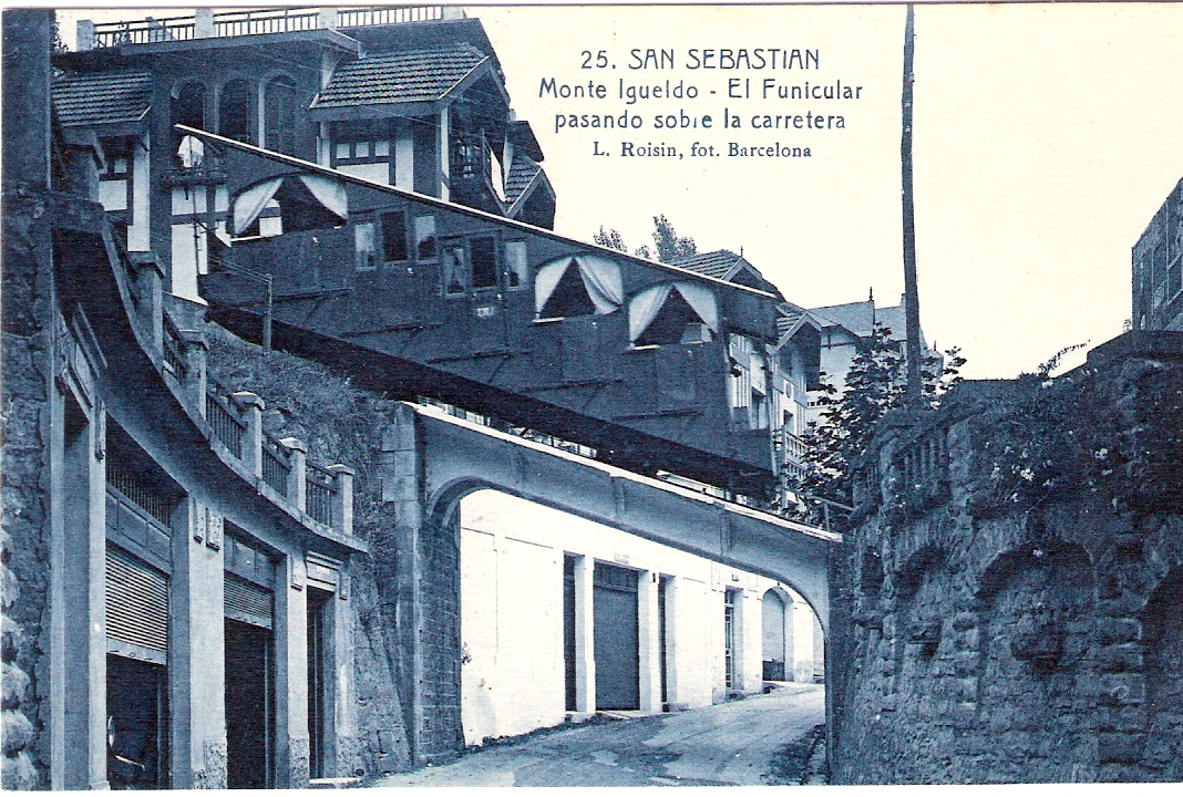Funicualr del Monte Igueldo, postal comercial, fondo : Luis Pascual