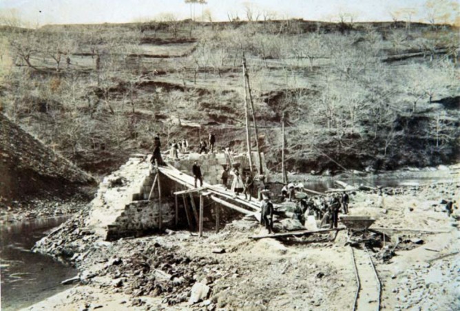 Construcción del puente del Ferrocarril en Betanzos, Fondo Buxa