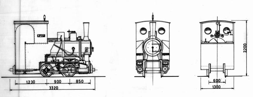 Locomotora Upina, ex Minas del Peñon, Dibujo : Carmelo Zaita