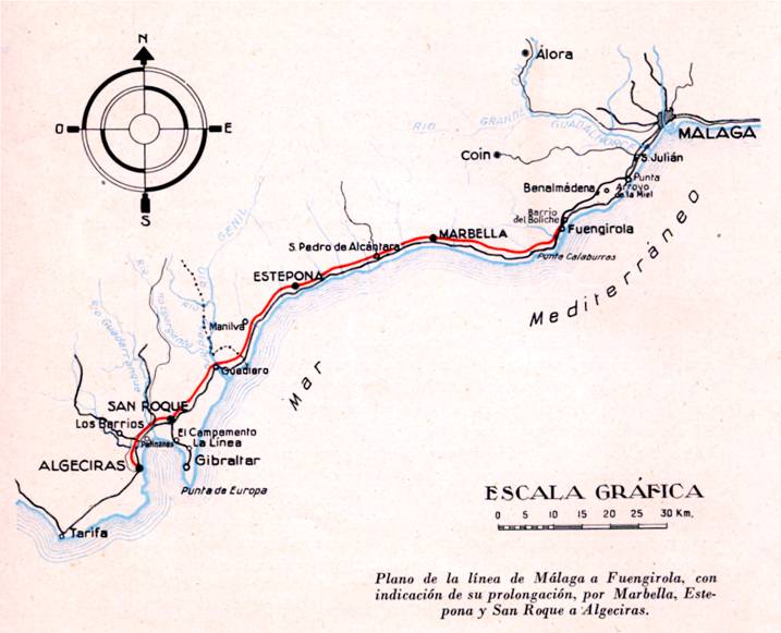 ano de la linea de Malaga a Algeciras y Cádiz, segun la Memoria de EFE