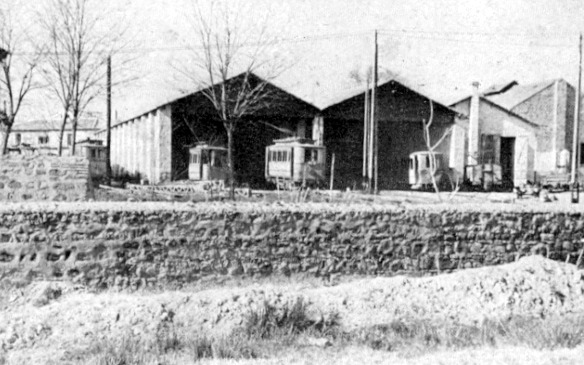 Cocheras de tranvias de Linares en 1942, 