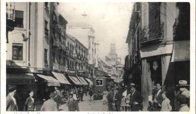 Tranvia de Linares, postalñ comercial , fondo Miguel Diago Arcusa