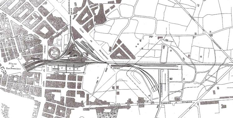 Plano de la primera estaciuón de Valencia