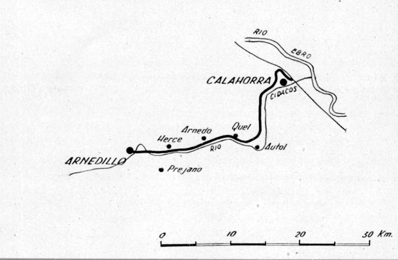 Esquema de la linea, tomado de la memor ia de EFE año 1941