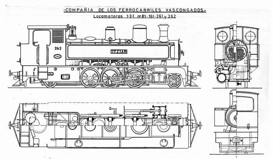 Locomotora "Itziar", dibujo : Carmelo Zaita
