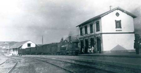 Estacion de Betanzos (pueblo) , año 1920, fondo Buxa