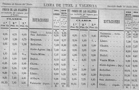 Horarios e itinerarios