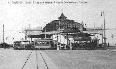 Rotonda del paseo de Poniente , postal comercial , año 1916