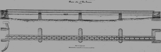 Nuevo puente metalico sobre el Jarama