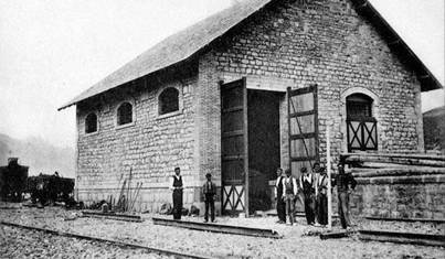 Almacen de la estacion de La Peña, postal comercial cedida por 