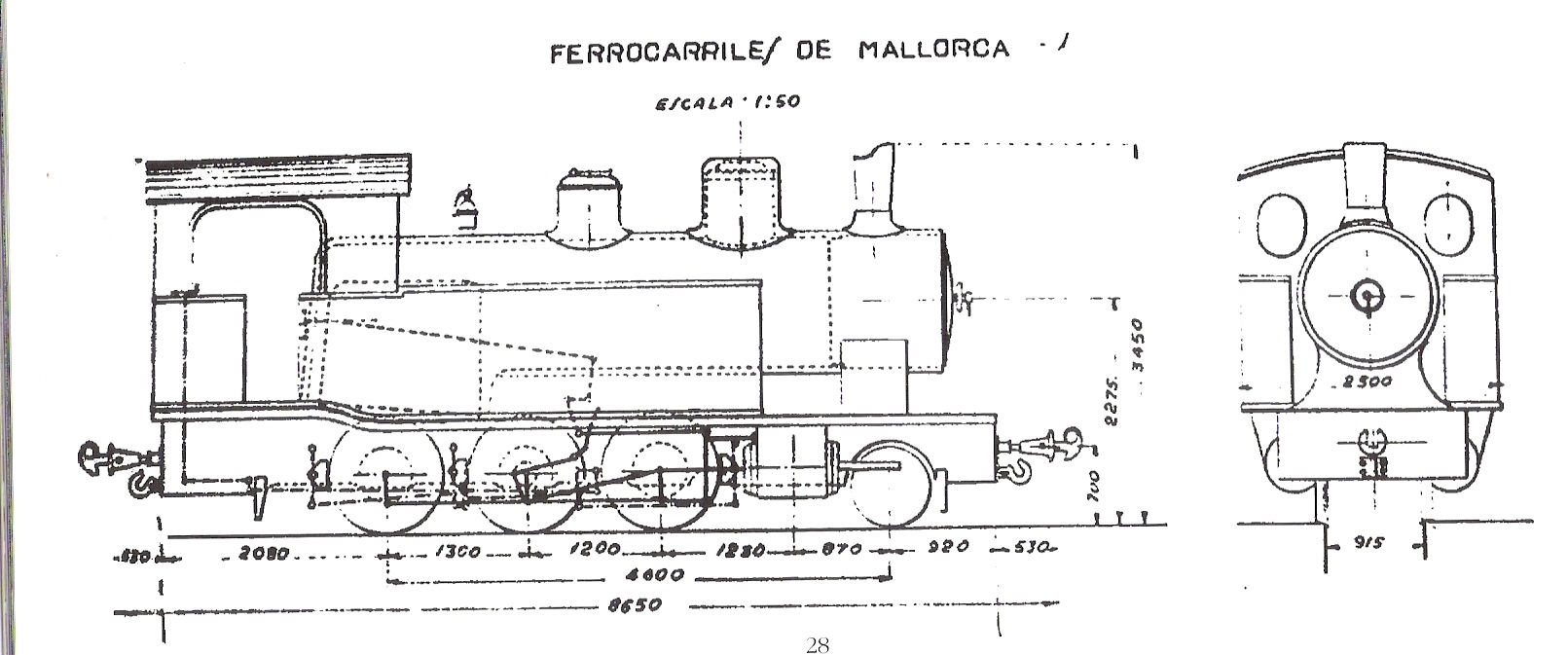 Locomotora "Llucmajor" , Dibujo : 