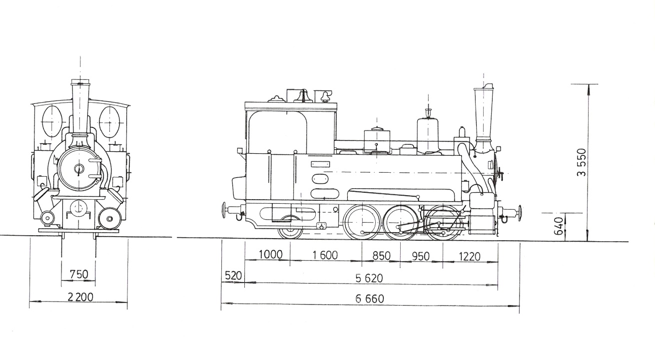 Locomotora compound serie 5 a 8, dibujo: Juan Luis Llop Bayo