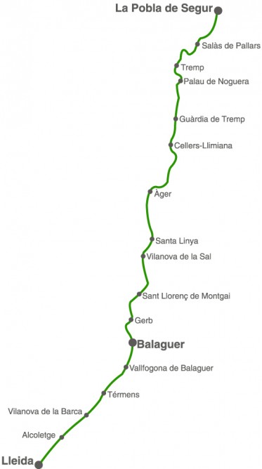 Itinerario de Lerida a Pobla de Segur